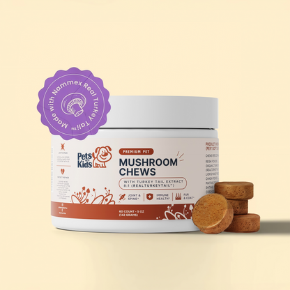 Pets Are Kids Premium Pet Mushroom Chews With Turkey Tail Extract, (60 Count)